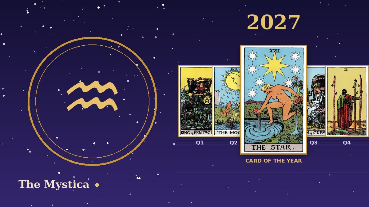 Aquarius tarot horoscope 2027: The Star as the card of the year and a card for each quarter