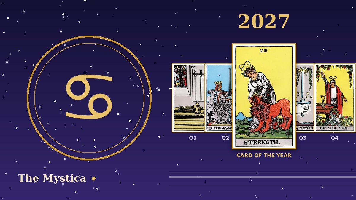 Cancer tarot horoscope 2027: Strength as the card of the year and a card for each quarter