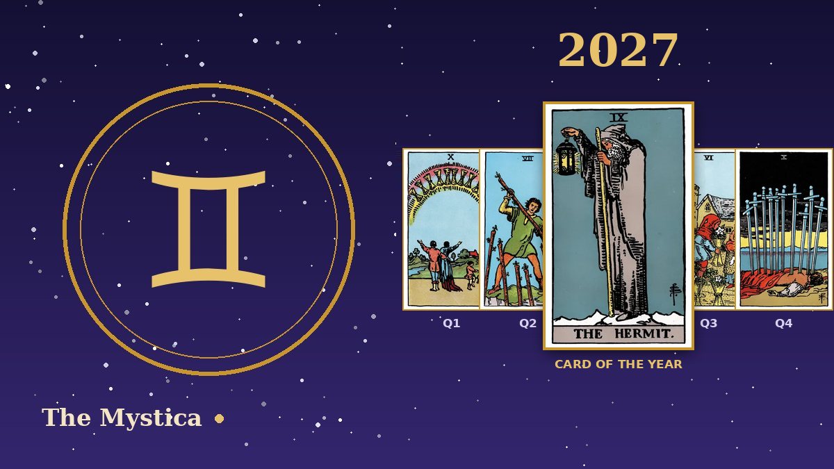 Gemini tarot horoscope 2027: The Hermit as the card of the year and a card for each quarter