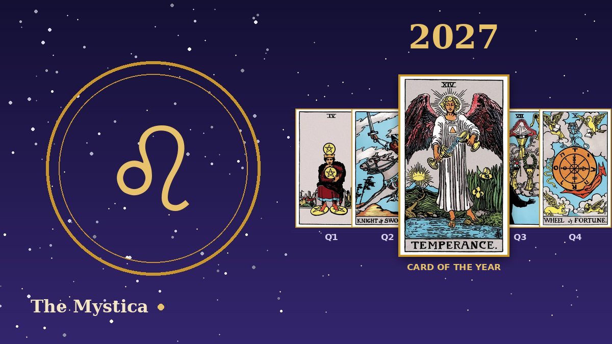 Leo tarot horoscope 2027: Temperance as the card of the year and a card for each quarter