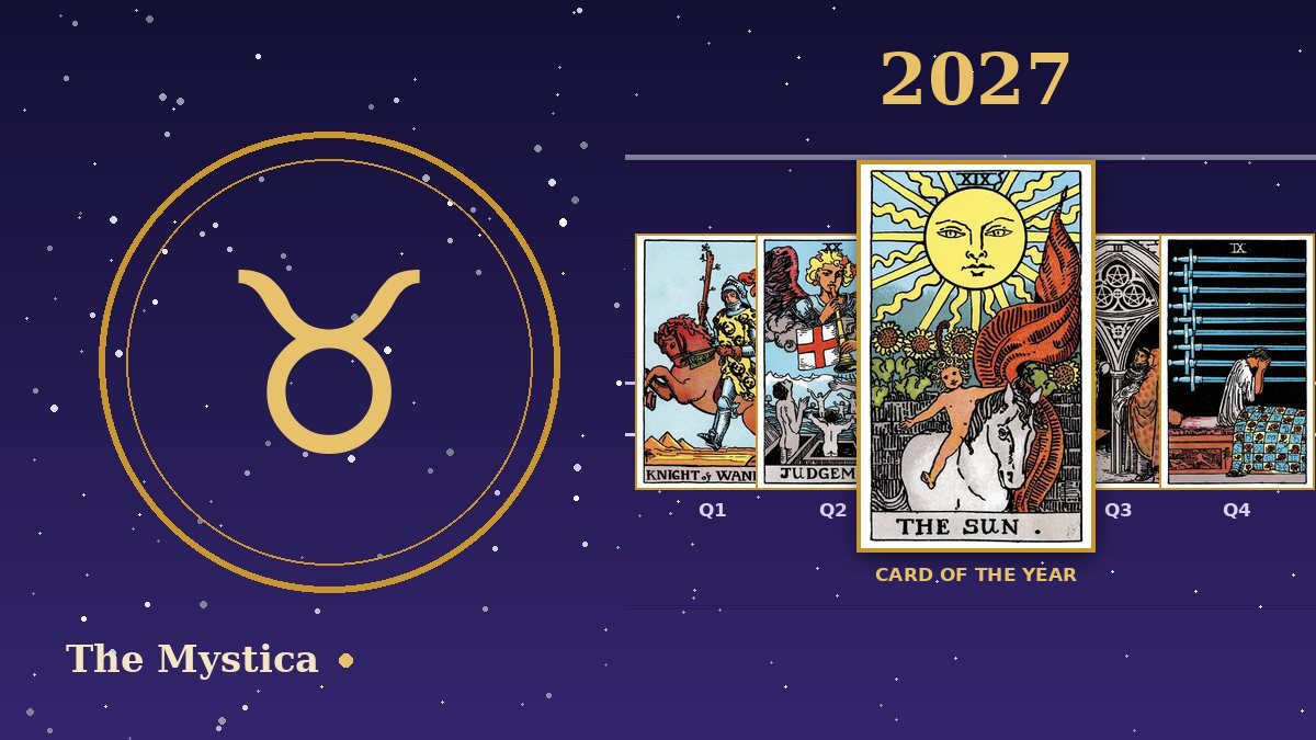 Taurus tarot horoscope 2027: The Sun as the card of the year and a card for each quarter