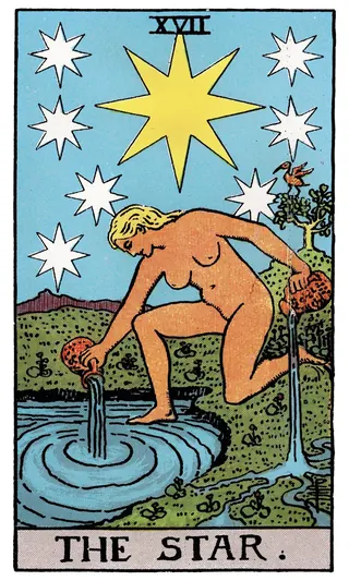 The Star — Rider–Waite–Smith tarot card illustrated by Pamela Colman Smith